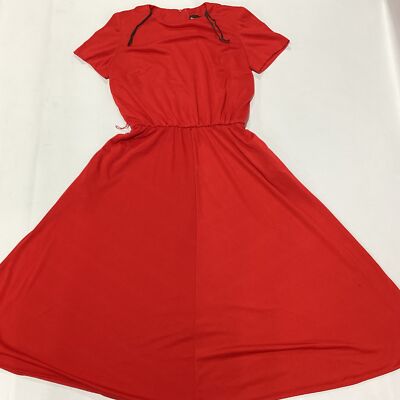 Womens Positive Attitude Red Dress Size 10 Petite EUC