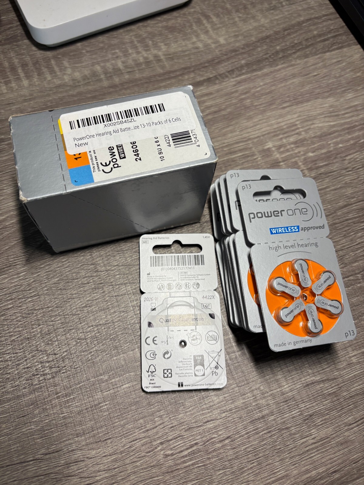 PowerOne P13 Hearing aid Batteries 17 packs of 6 = 102 pc