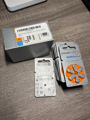 PowerOne P13 Hearing aid Batteries 17 packs of 6 = 102 pc