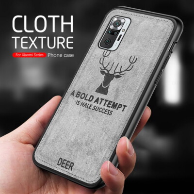 For Xiaomi Mi 11 12 Redmi Note 11 10 Pro Cloth Texture Deer Leather Case Cover