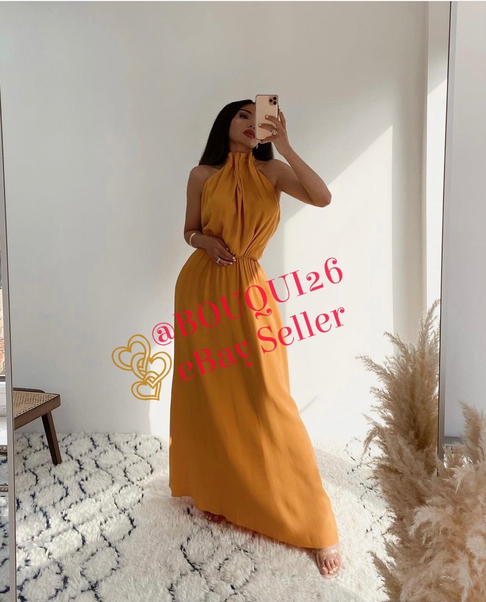 ZARA NEW WOMAN LONG LIMITED EDITION HALTER DRESS YELLOW XS-L REF: 2538/770  | eBay