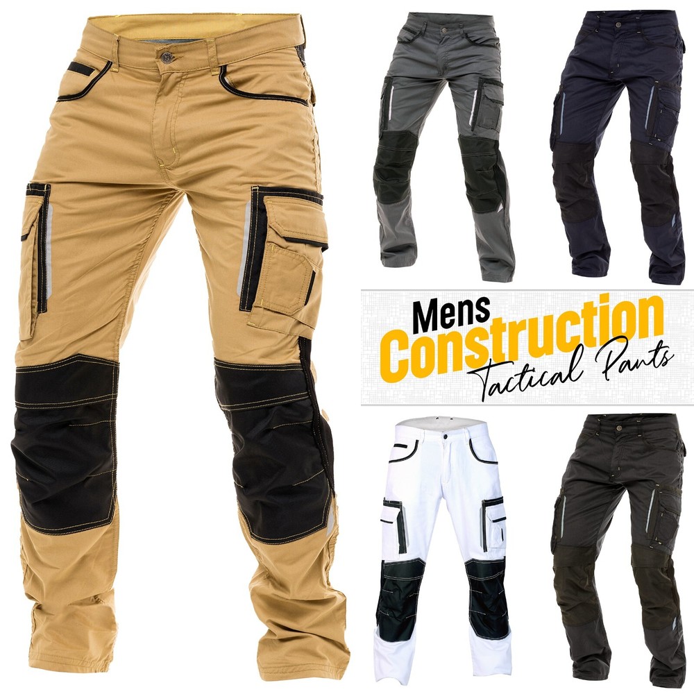 Men’s Heavy Duty Work Trousers Construction Utility & Reinforcement Pants