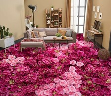 3D Pink Rose 10122NA Floor WallPaper Murals Wall Print 5D AJ WALLPAPER AU Fay