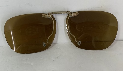 Vintage Clip & Flip Square Brown Sunglasses Clip On Japan - Picture 8 of 9