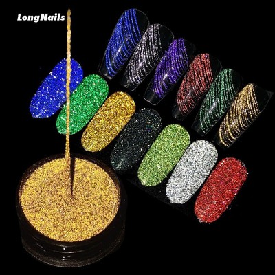 Reflective Light Diamond Glitter Polish Nailart Spider Liner Gel Decoration 1box