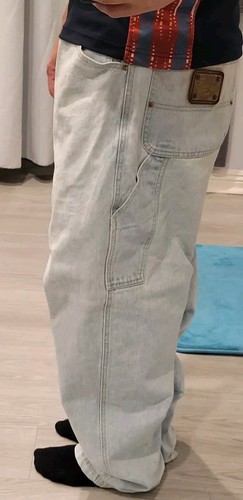 Vintage 90s Karl Kani Extra Baggy Jeans Light Wash Denim Hip Hop Sz 34 Oversized - Picture 2 of 16