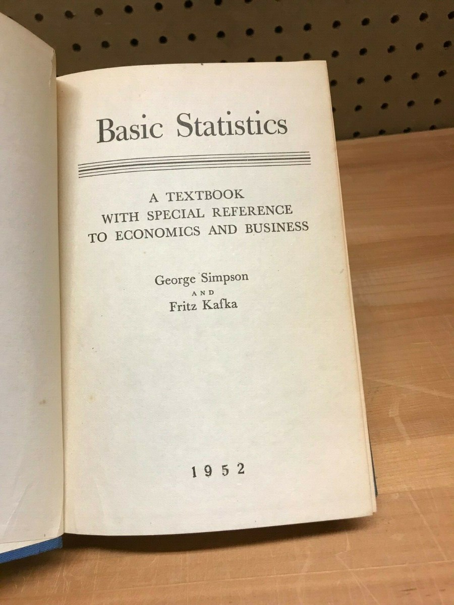 Basic Statistics Simpson Kafka 1952 Hardcover | eBay