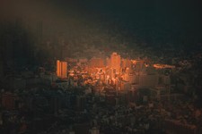 Landscape architecture city gradient japan osaka sunset Custom Gaming Mat Desk