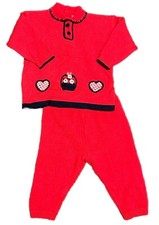 Vintage Knit Baby Sweater Outfit 18 Months Polkatots