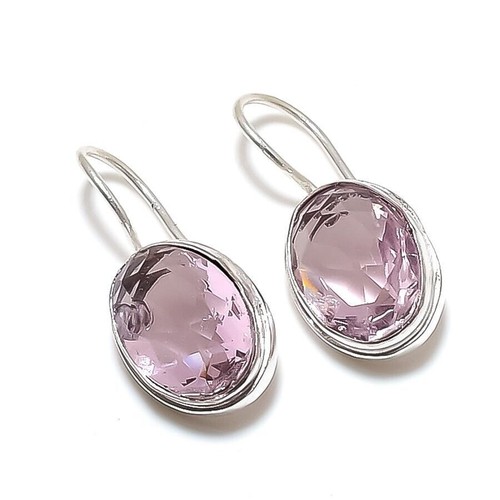Boucles D'oreilles Chaîne Tige En Argent 925 Avec Grenat Naturel - Neuf Avec étiquettes, Marque Rose-Mimosa