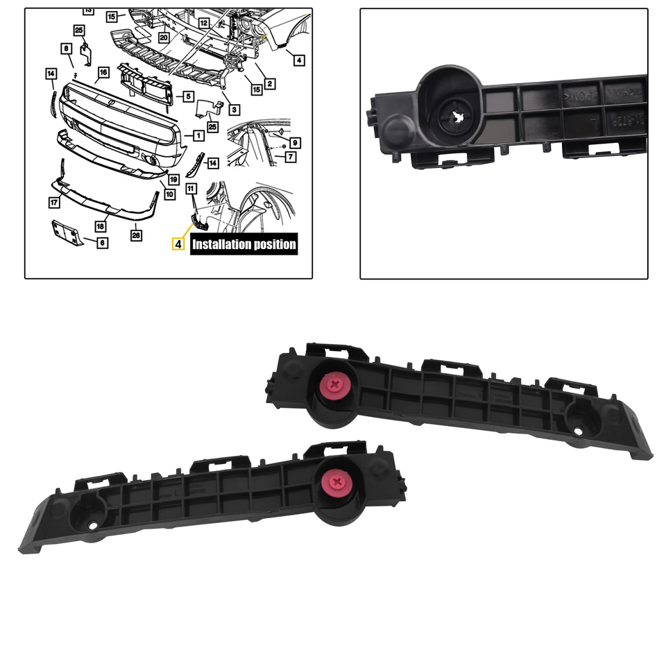 Dbdb-auto Matte Black Fog Light Bezels – 2016-2023 Toyota Tacoma SR Front Grille Valance Set - View #3