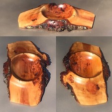 Winged Cherry Burl Wood Turned Bowl 12 LiveEdge Hand Crafted Signed