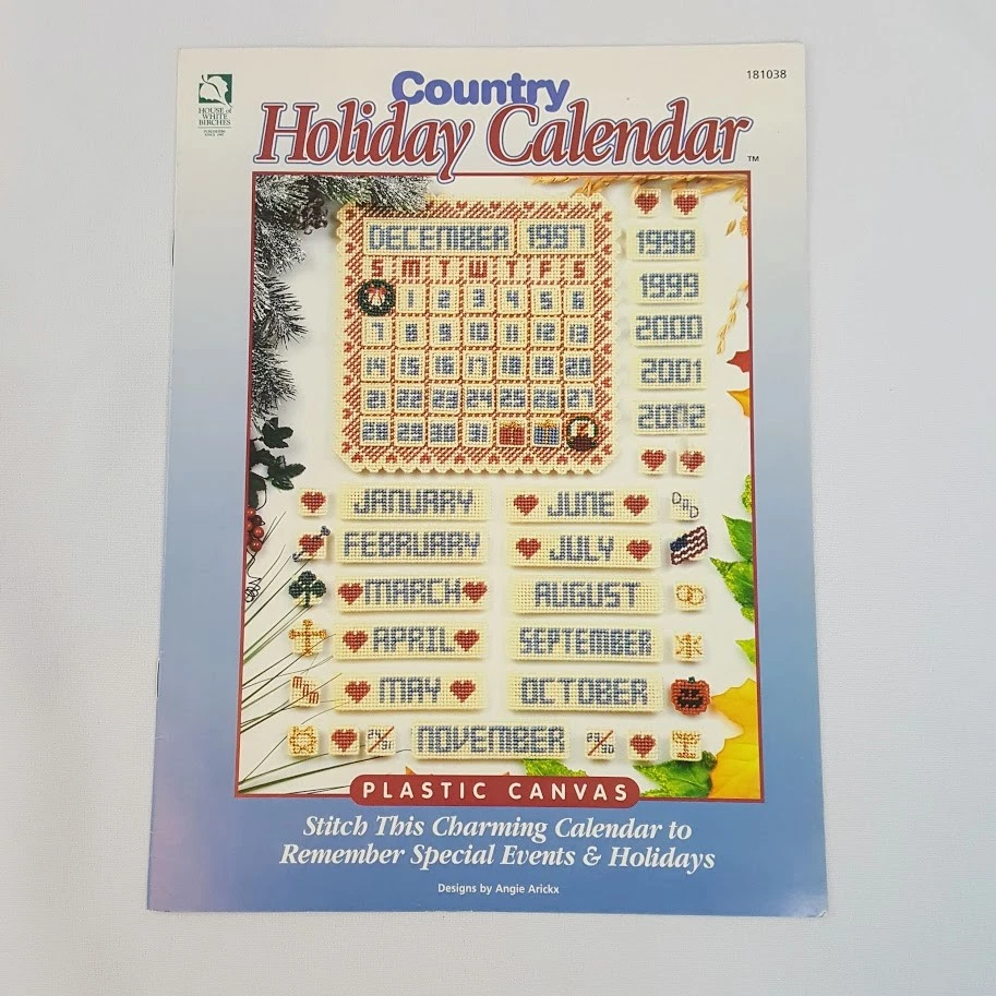 Country Holiday Calendar 1997 House of White Birches Plastic Canvas Booklet  | eBay
