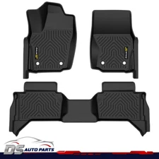 Fit For 2024-25 Toyota Tacoma Double Cab TPE Rubber Car Floor Mats All Weather 