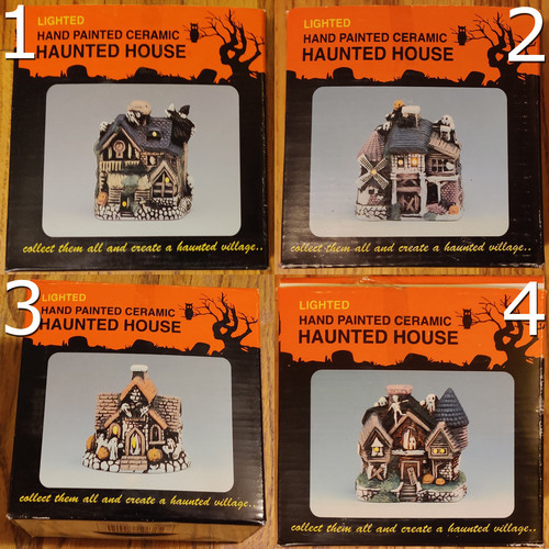 Ceramic Light Up Haunted House [887599, Red Light, Working]