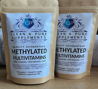Methyliertes Multivitamin hochfestes B-Komplex aktives B12 Folat vegan UK