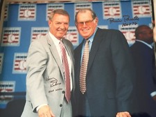  HARRY KALAS ROBIN ROBERTS PHILADELPHIA PHILLIES HALL FAME SIGNED AUTO 11X14 
