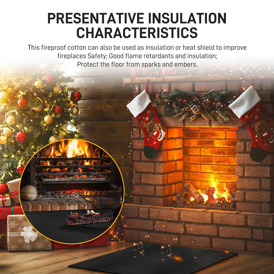 Outdoor BBQ Fire Retardant Fireplace Mat Fireproof Heat Resistant Rug