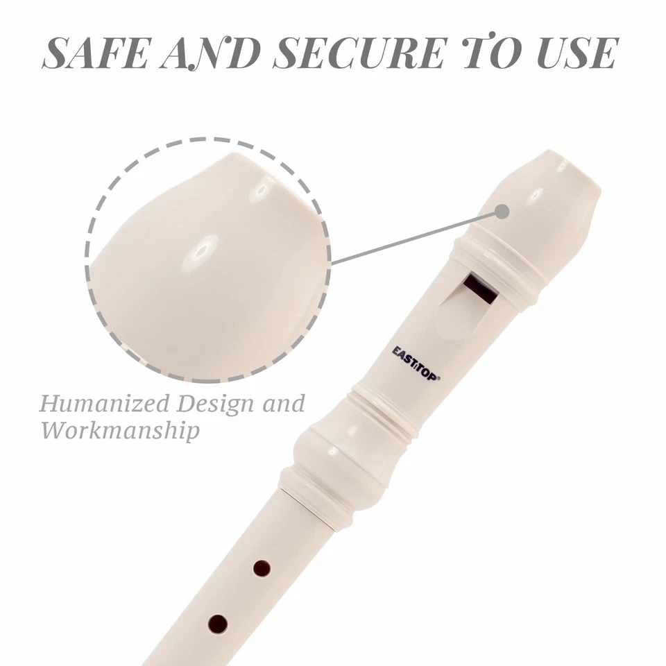 EASTTOP 8 Holes Ivory Soprano Recorder Flute Baroque Musical Instrument New ! - Image 3 of 4