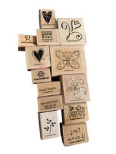 Stampin Up Rubber Wood Stamps Set of 13 Craft Scrapbooking Supplies