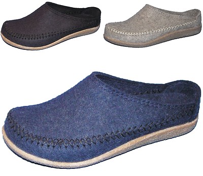 Haflinger Hausschuhe Blizzard Credo Clog 718001 Pantoffel Wollfilz