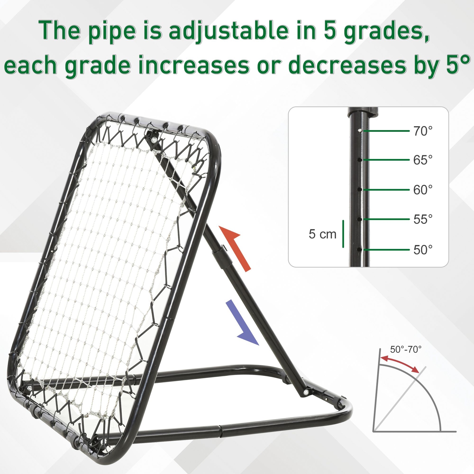 Angle Adjustable Rebounder Net Goal Training Set Football, Baseball HOMCOM