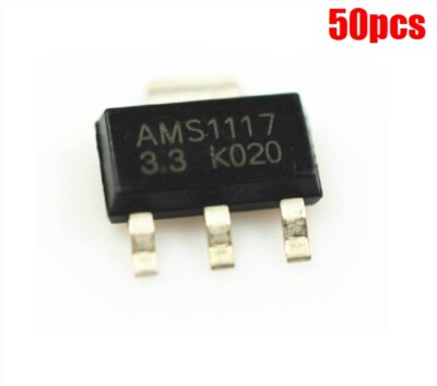 50Pcs SOT-223 Voltage Regulator AMS1117 AMS117-3.3 3.3V 1A New Ic fc