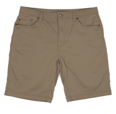 Prana Brion Shorts Men's 30 X 11 Dark Khaki Sustainably Movement Comfort Fit NWT