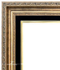 West Frames Adela Antique Gold Ornate Wood Picture Frame with Black Linen Liner