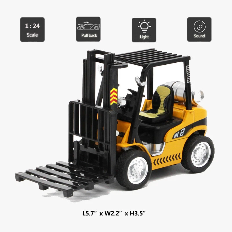 1:24 Forklift Fork Truck Construction Vehicle Diecast Model Car Toys for Boys - Image 2 of 4