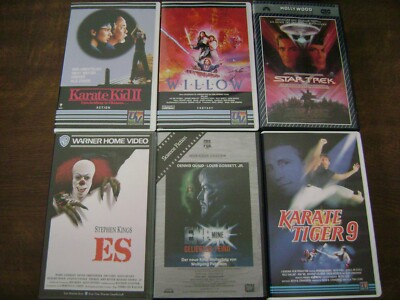 6x VHS Videos Kassetten Karate Kid Willow Star Trek Es Enemy Mine Karate Tiger