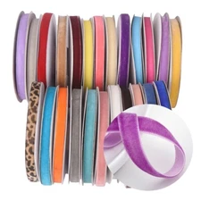 10 yards 3/8"(10mm) Flocked Velvet Ribbon Lot Sewing Trim Band Decoration DIY