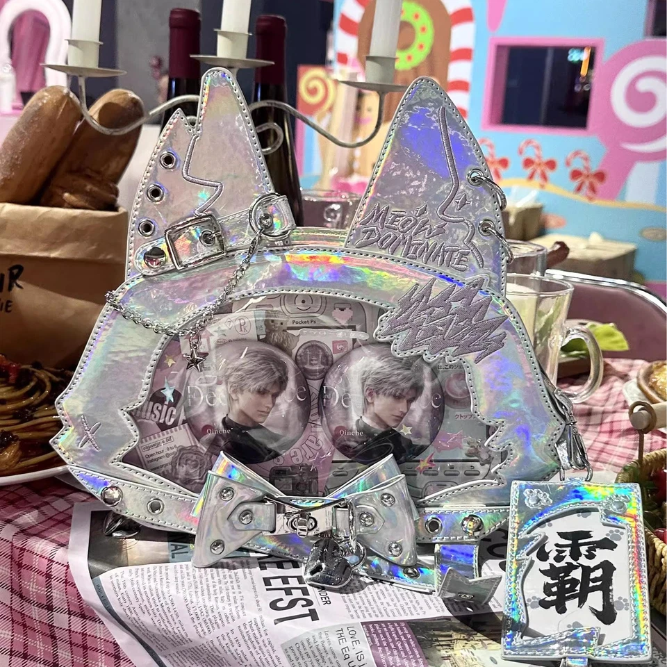 Girl Bow Cat Laser Ver Handbag Itabag Cosplay Messenger Bag Badge Doll Shows Bag - Image 3 of 4