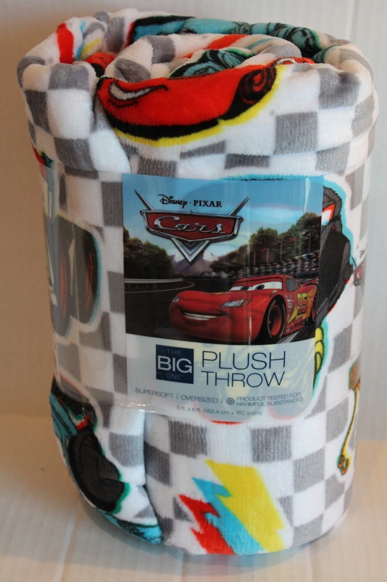 The Big One Disney Cars Movie Plush Gray-Checked Fleece Throw Blanket 5x6  feet | eBay