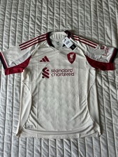 adidas Liverpool FC Soccer Jersey White/Red/Black Size L Standard Chartered