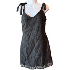Miami by Francesca's Black Lace Mini Dress Tie Strap Sleeveless Party Small NEW
