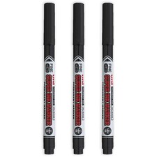 Uni-Ball Super Ink Marker Black Permanent Cd Dvd Fabric Laundry Pen 3 Pack
