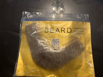 Rubie s Vintage REAL Human HAIR BEARD-Light grey-Style 2024