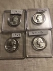 4 Washington Silver Quarters 1976 S 1964 Nice Condition US Coins