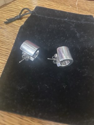 Atemberaubende verschiedene futuristische Sterling Silber 925 Ohrringe 3D