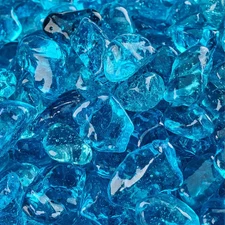 10 Lbs. Tahitian Blue Fire Glass Dots for Indoor and Outdoor Fire Pits or Firepl