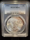 🔥 1923 Peace Silver Dollar PCGS MS64 With Super Cool Toning Bottom Right 🔥