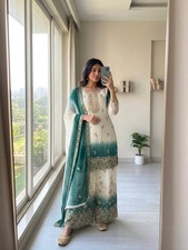 Unique Designer Star Georgette Kurta Palazzo With Dupatta For Wedding