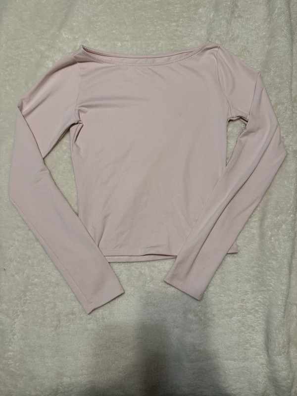Hollister Light Pink Boatneck Long Sleeve Top | size X-small