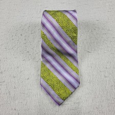 Robert Talbott Tie Mens One Size Purple Green Silk Striped Made In USA Woven