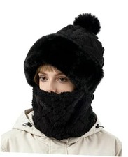Balaclava Ski Mask for Women Men, Winter Fleece Wind-Resistant Warm Face Black