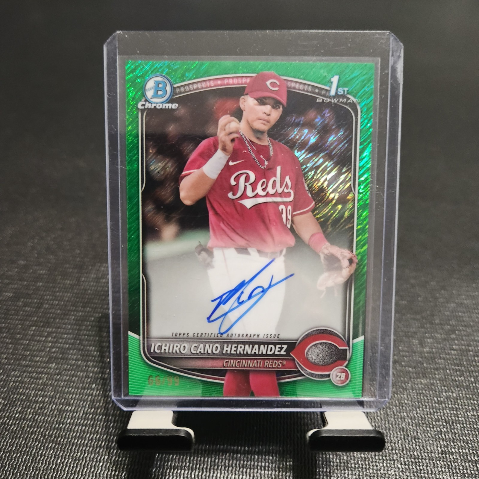 ICHIRO CANO HERNANDEZ-2025 BOWMAN CHROME #CPA-IC⚾️GREEN SHIMMER AUTO #66/99⚾️ RC