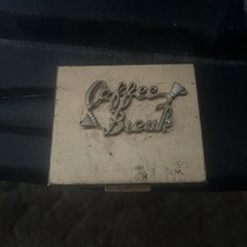 Vintage Coffee Break Metal Petty Cash Box Collectible Decor