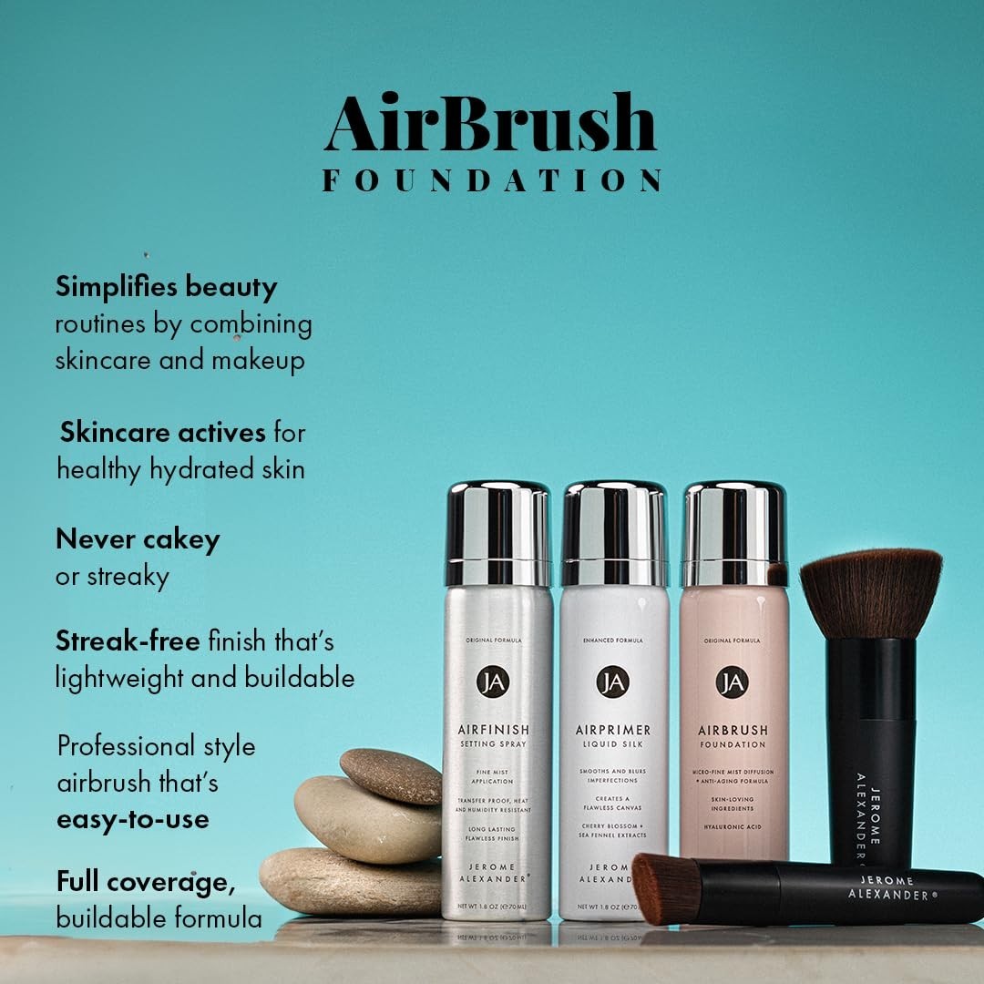 Magic Minerals AirBrush Foundation System by - Complete 5pc Spray Makeup Set ...