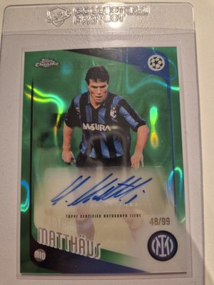 Lothar Matthäus Topps UCC Chrome 2025-26 Inter Milan Auto Green Lava 48/99